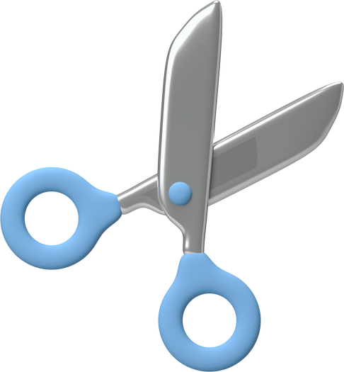 3d scissors icon open